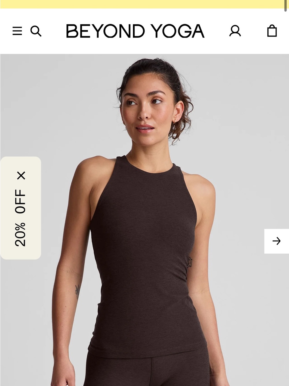 Beyond Yoga Chocolate Brown High-Neck Tank